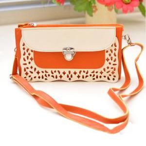 Hollowed Pattern Clutch Bag With Zip Top 1320328